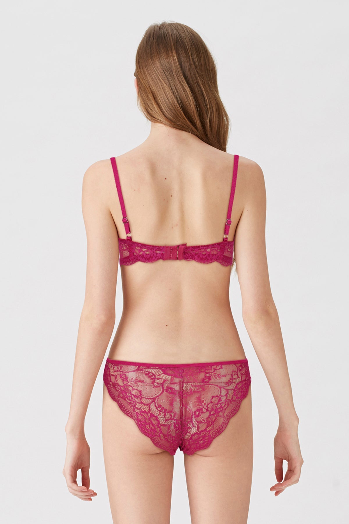 BLS Antonia Wired And Pushup Lace Bra Set Cherry