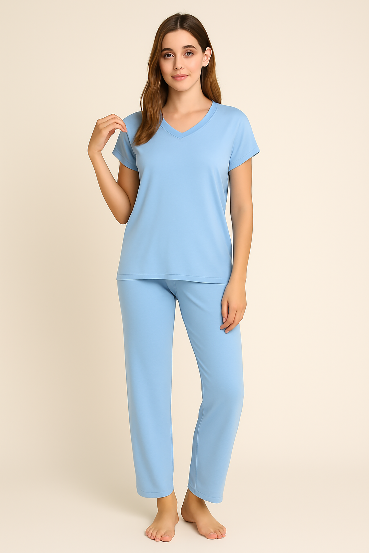 BLS Aster Viscose Pajama Set Blue