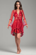 BLS Bea Silk And Lace Nighty Burgundy