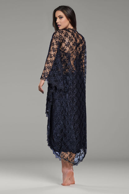 BLS Bella Silk And Lace Nighty Black