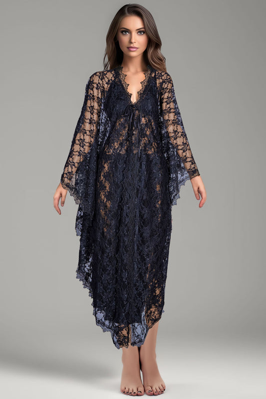 BLS Bella Silk And Lace Nighty Black