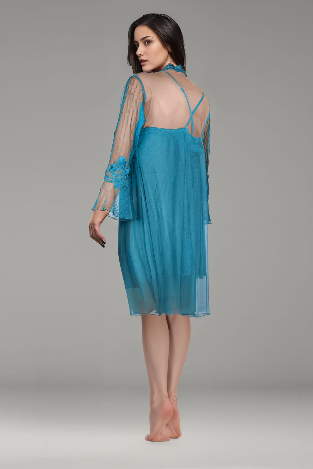 BLS Bree Silk And Lace Nighty Green