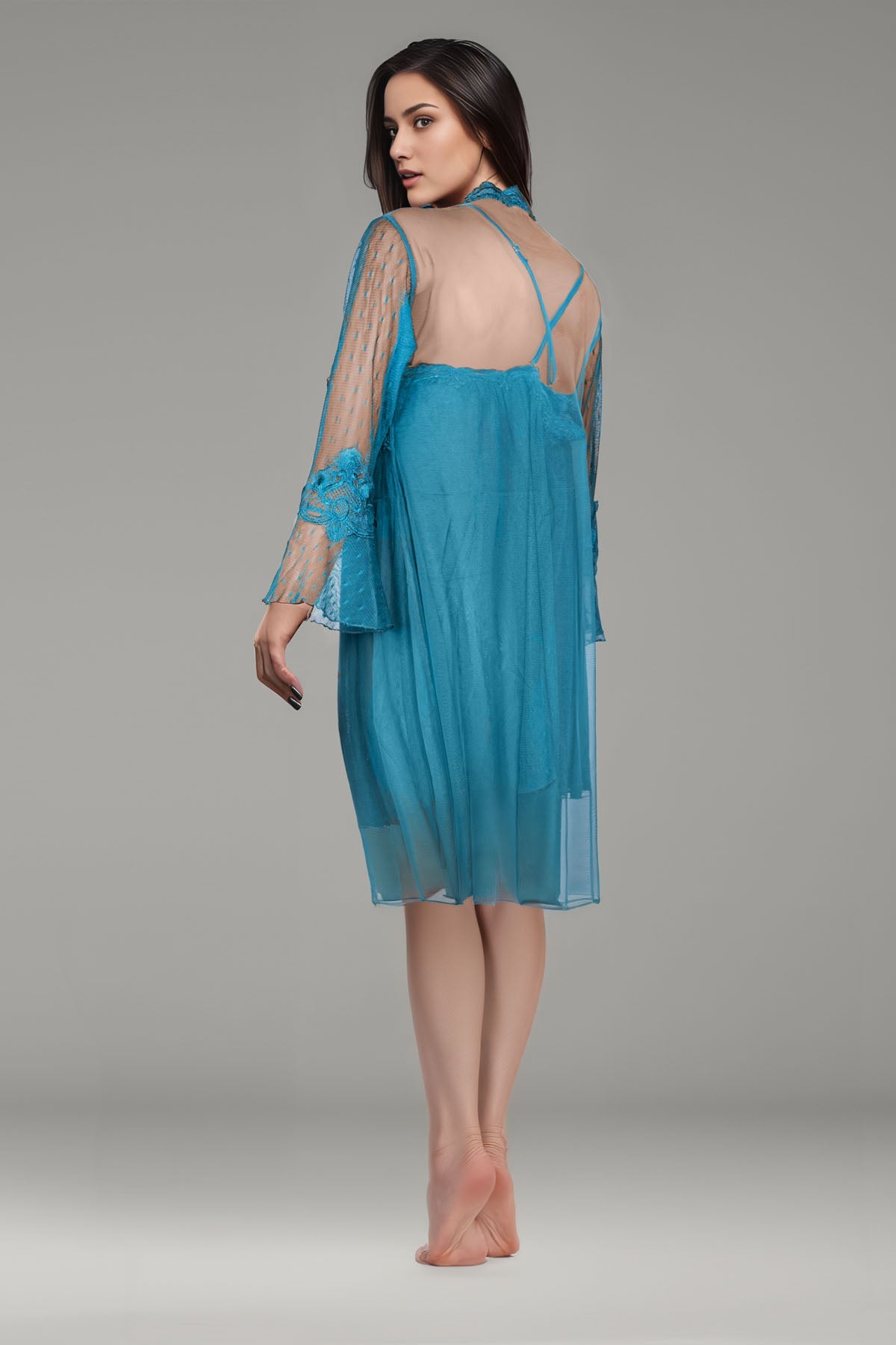 BLS Bree Silk And Lace Nighty Green