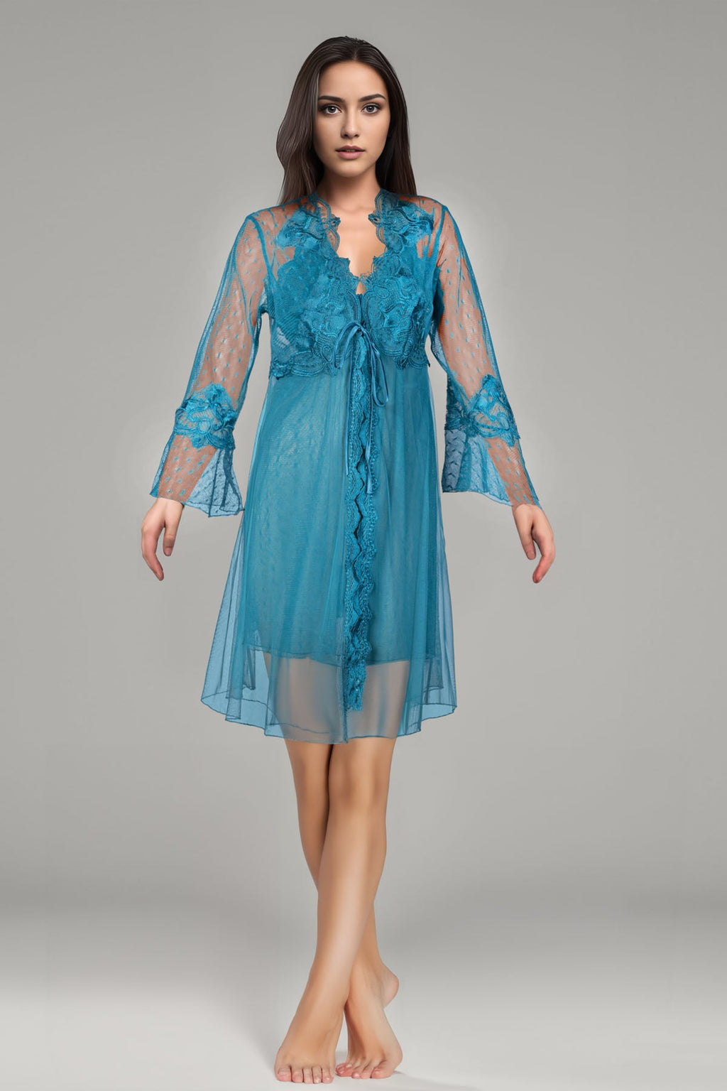 BLS Bree Silk And Lace Nighty Green