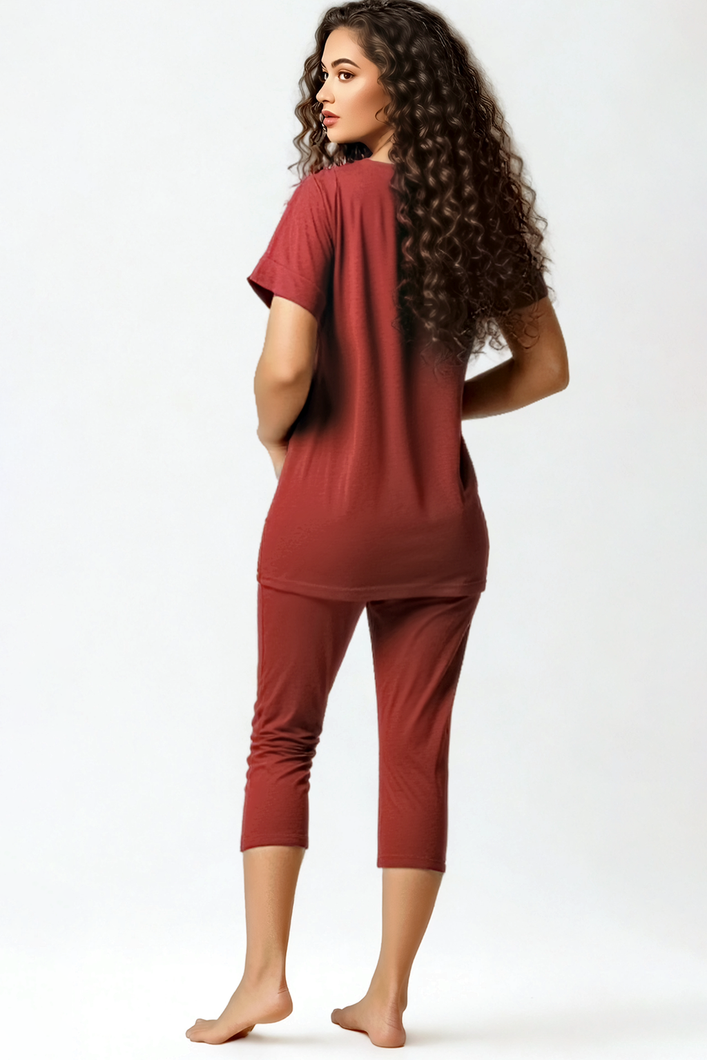 BLS Breeze Viscose Pajama Set Burgundy