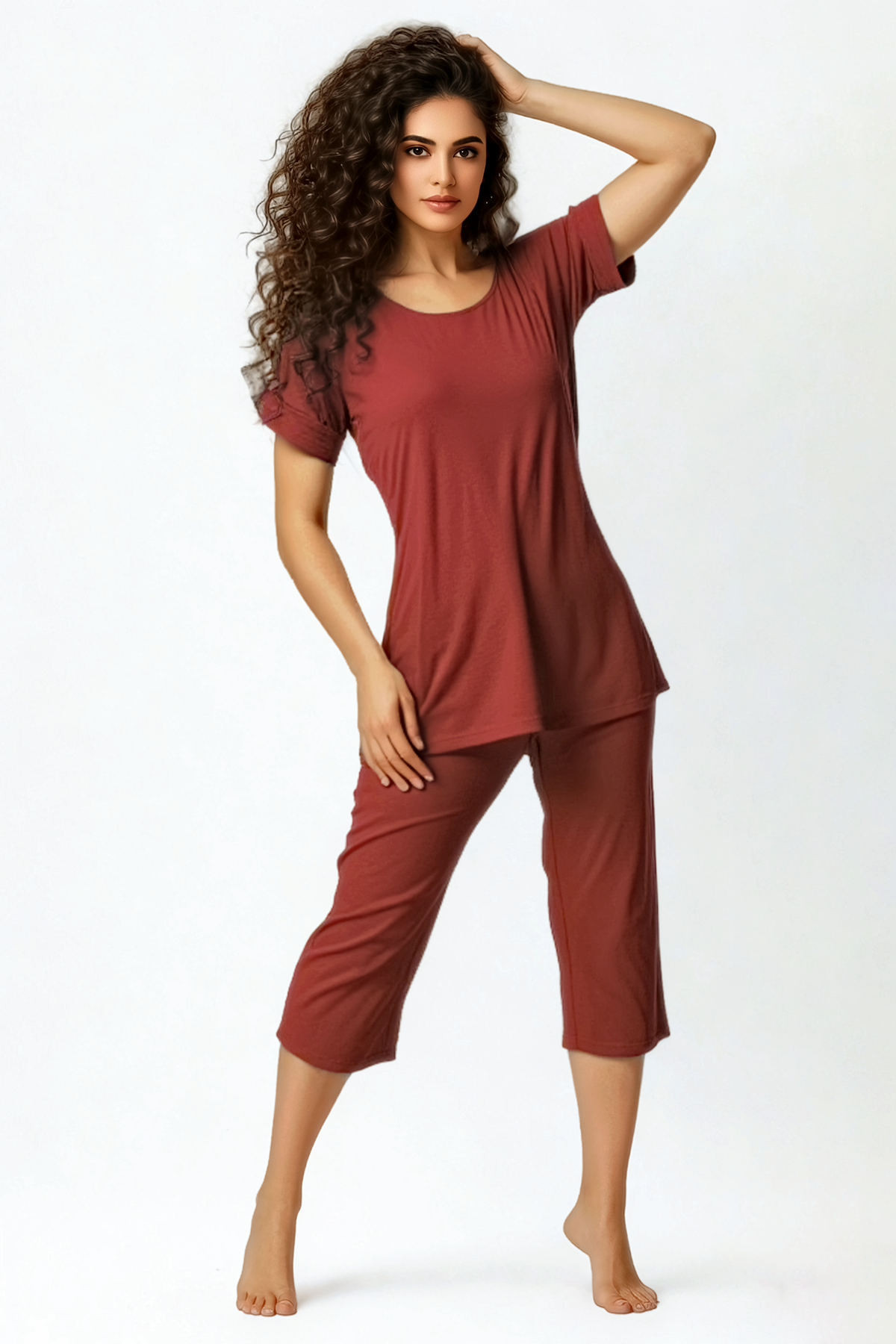 BLS Breeze Viscose Pajama Set Burgundy