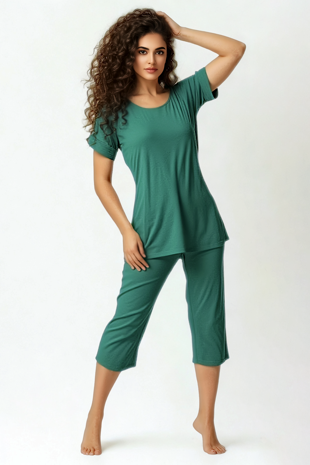 BLS Breeze Viscose Pajama Set Green