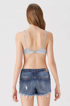 BLS Camille Wired And Non Padded Cotton Bra Gray Melange 32C