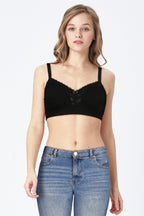 BLS Colette Non Wired And Non Padded Cotton Bra Black 34DD