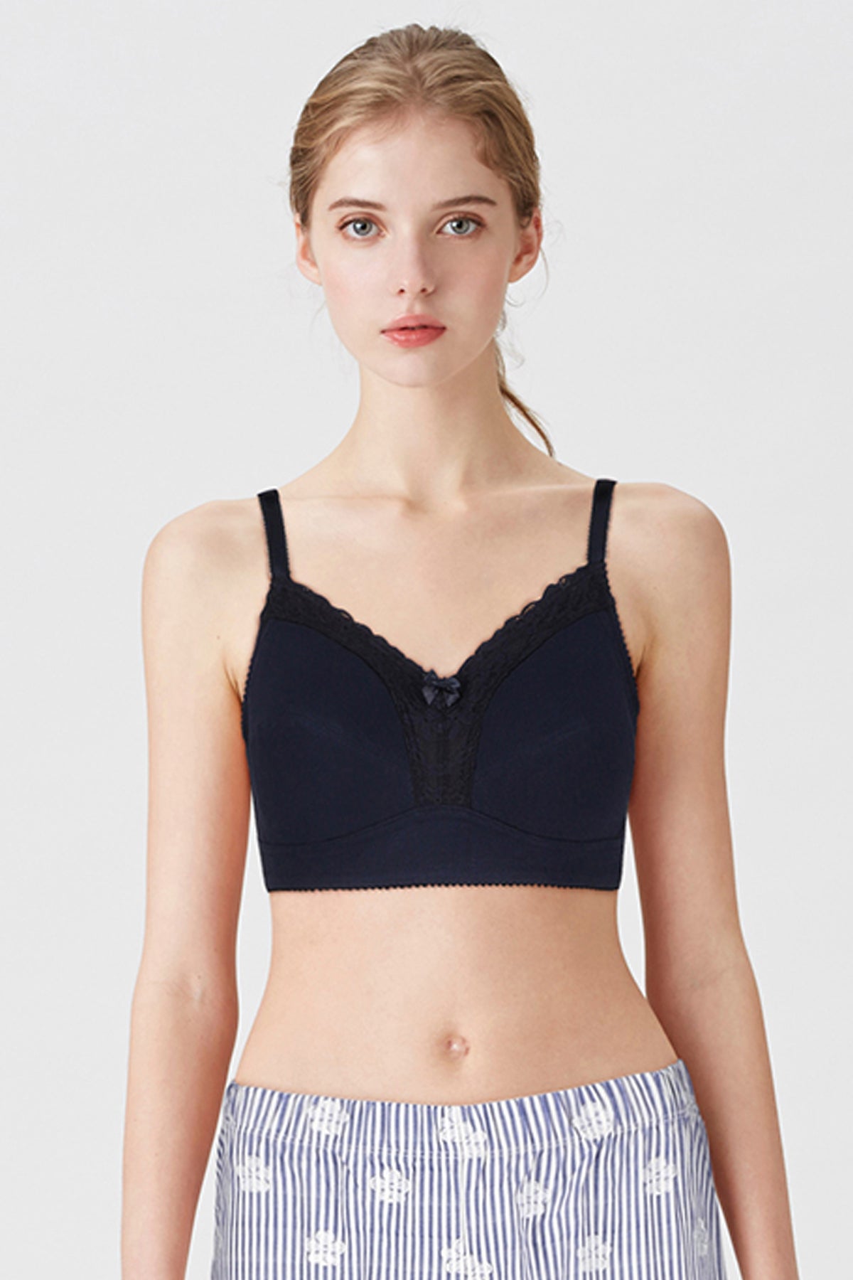 BLS Colette Non Wired And Non Padded Cotton Bra Navy Blue 34D