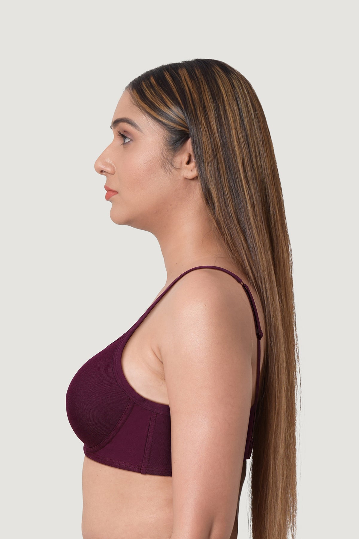 BLS Colma Non Wired And Padded Cotton Bra Patent Purple 34B