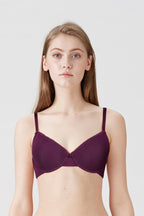 BLS Colo Wired And Padded Cotton Bra Patent Purple
