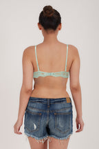 BLS Defne Wired And Pushup Lace Bra Sea Green