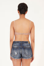 BLS Defne Wired And Pushup Lace Bra Stone