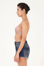 BLS Defne Wired And Pushup Lace Bra Stone
