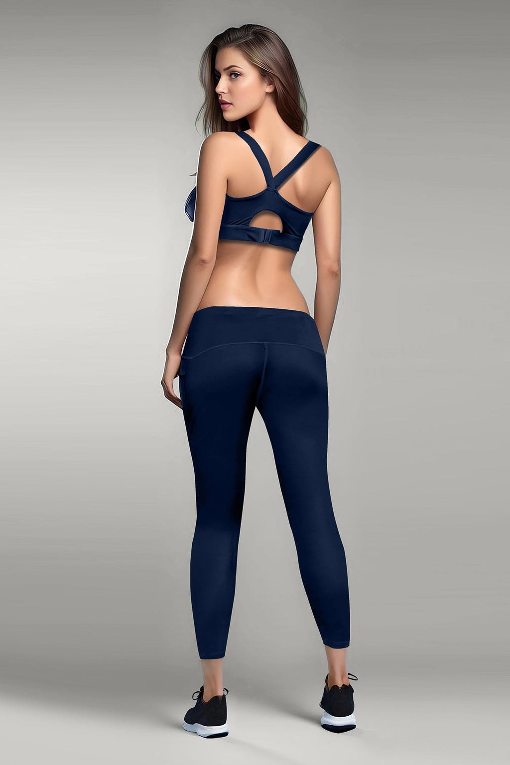 BLS Eleanor Padded Sports Bra And Tights Set Blue