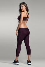 BLS Eleanor Padded Sports Bra And Tights Set Burgundy