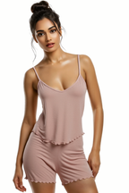 BLS Meadow Viscose Short Set Peach