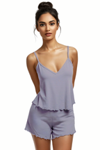 BLS Meadow Viscose Short Set Purple