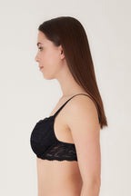 BLS Passion Wired And Pushup Lace Bra Black 34B