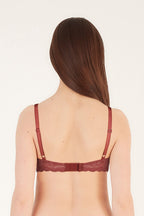 BLS Passion Wired And Pushup Lace Bra Cherry