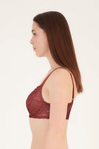 BLS Passion Wired And Pushup Lace Bra Cherry