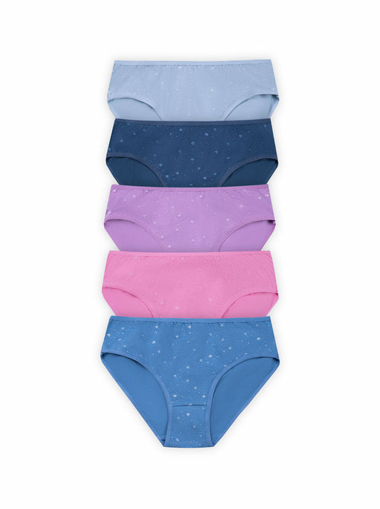 BLS Peony Mid Rise Cotton Panty Pack Of 5