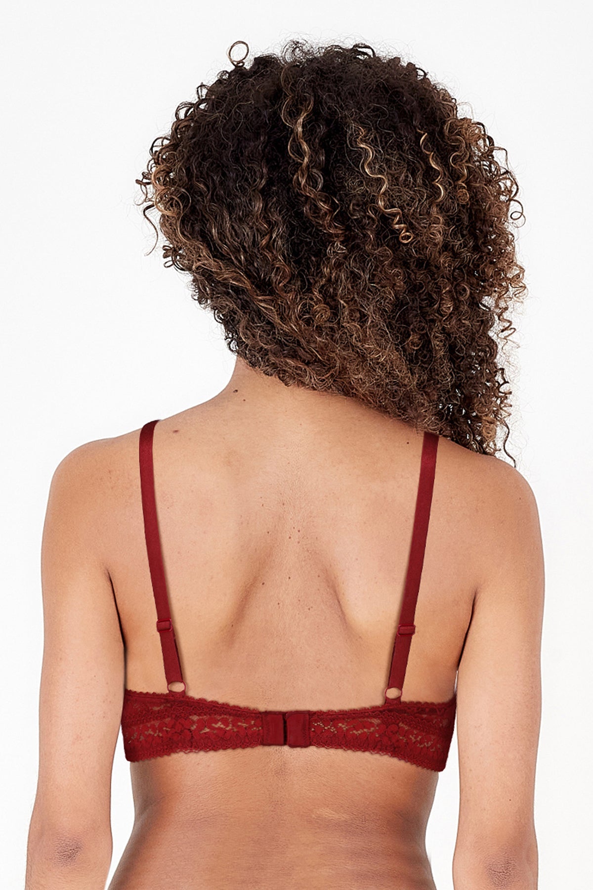 BLS Pinkie Non Padded Lace Bralette Burgundy 34C