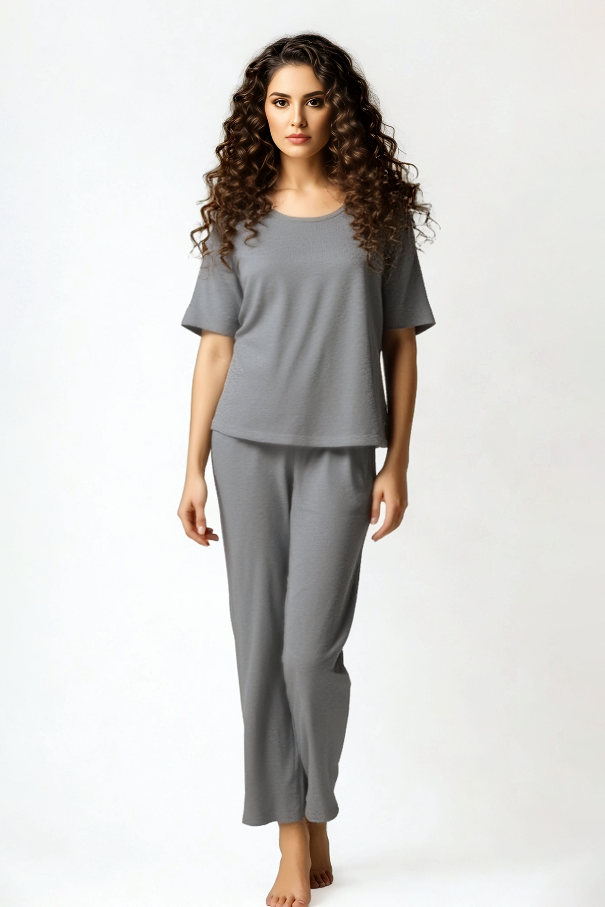 BLS Seren Viscose Pajama Set Grey
