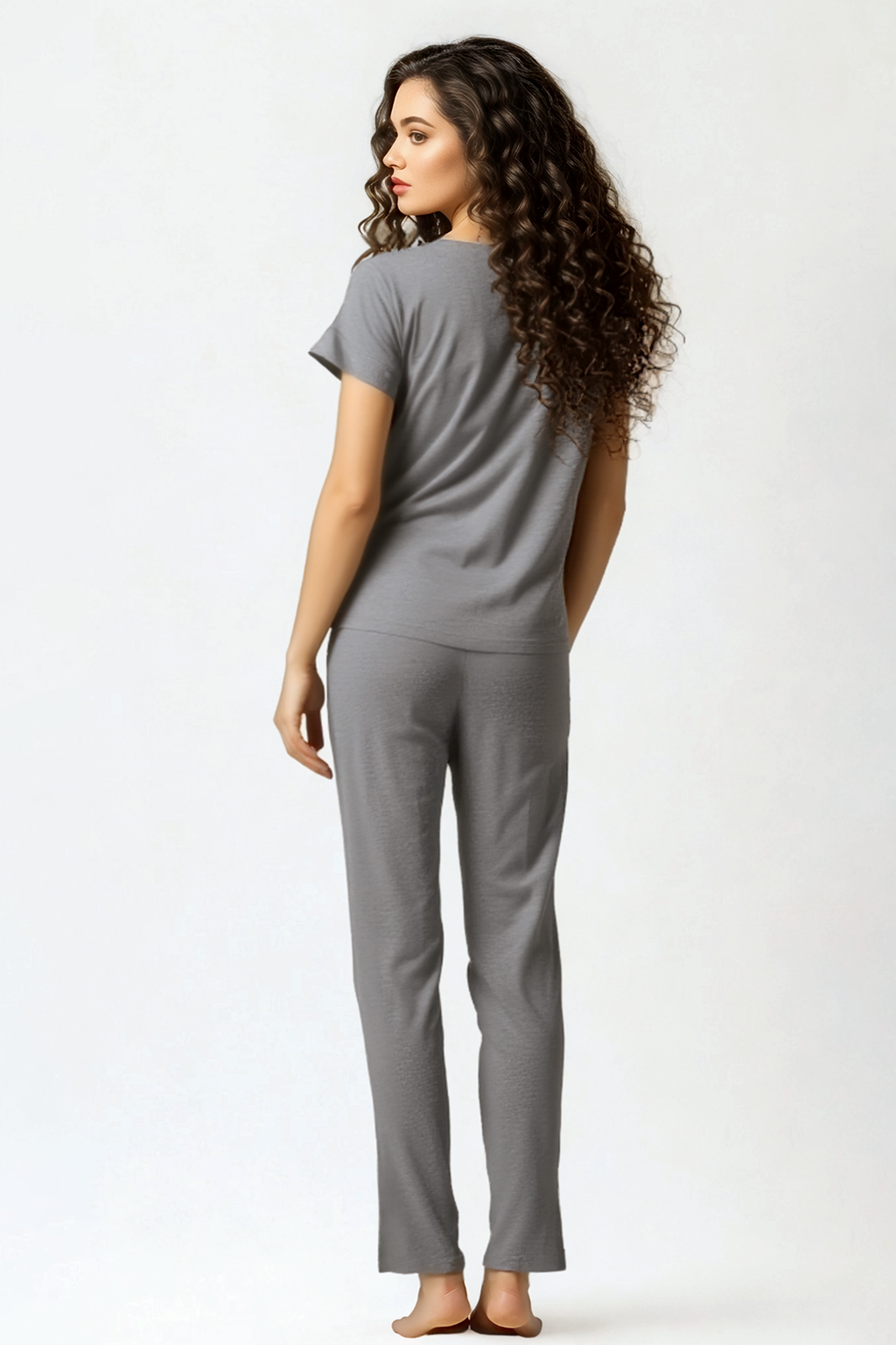 BLS Seren Viscose Pajama Set Grey