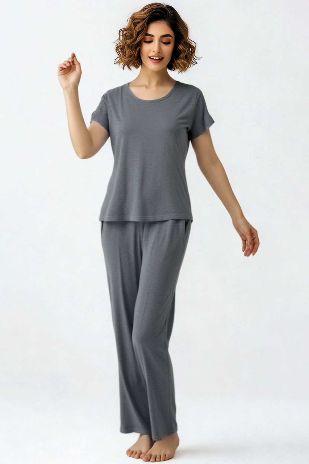 BLS Seren Viscose Pajama Set Grey