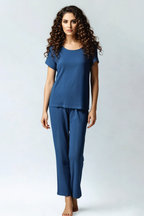 BLS Seren Viscose Pajama Set Teal Blue