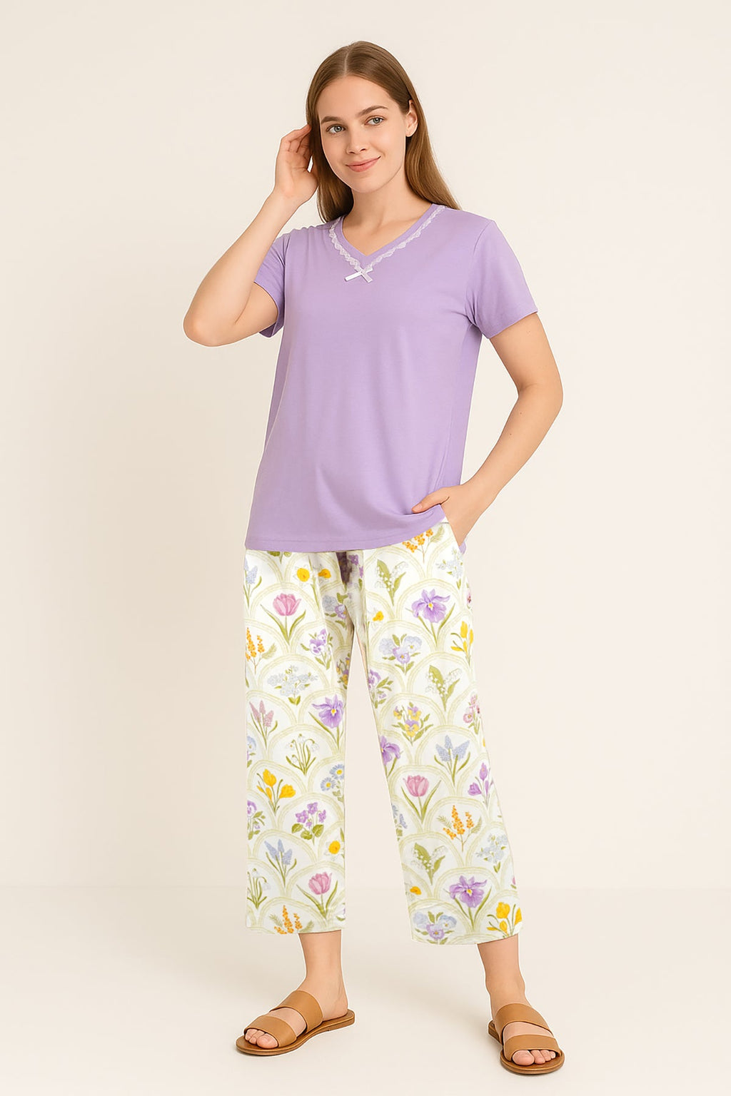 BLS Violet Viscose Pajama Set