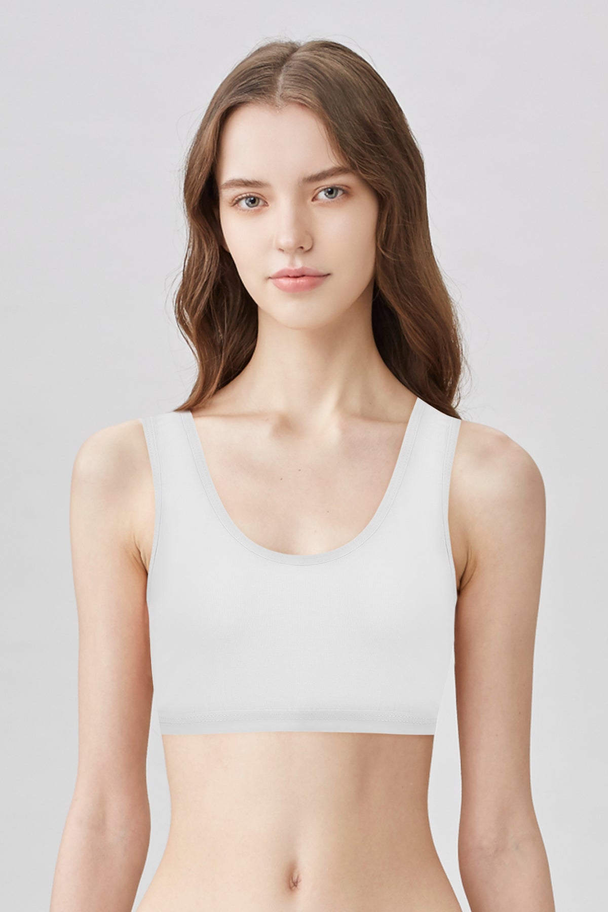 BLS Zalfa Non Padded Cotton Teen Crop Top White
