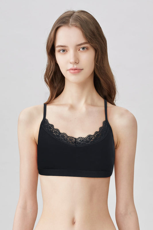 BLS Zelia Padded Cotton Teen Bra Black