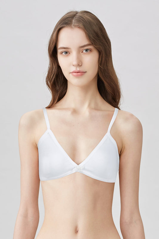 BLS Zitkala Non Padded Cotton Teen Bra White