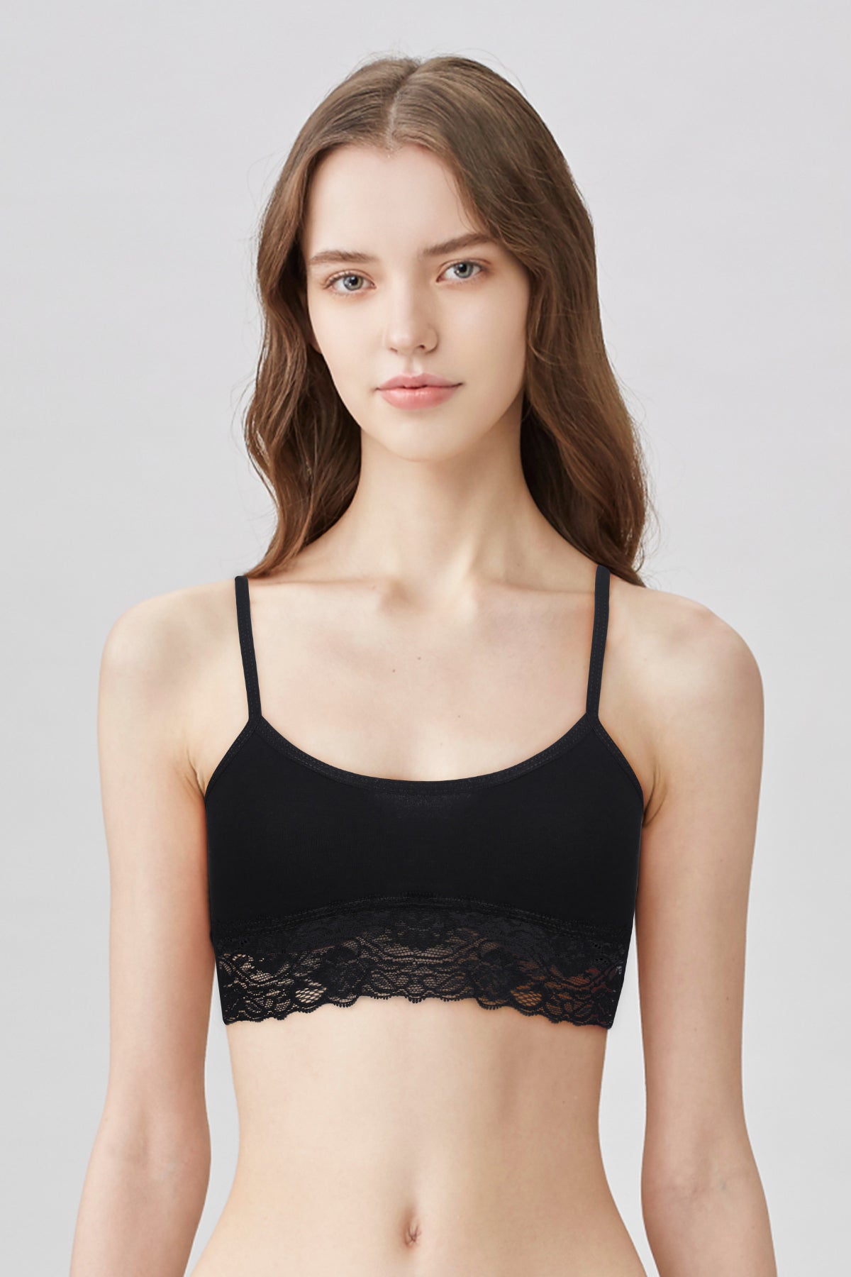 BLS Zivka Non Padded Cotton Teen Bra Black
