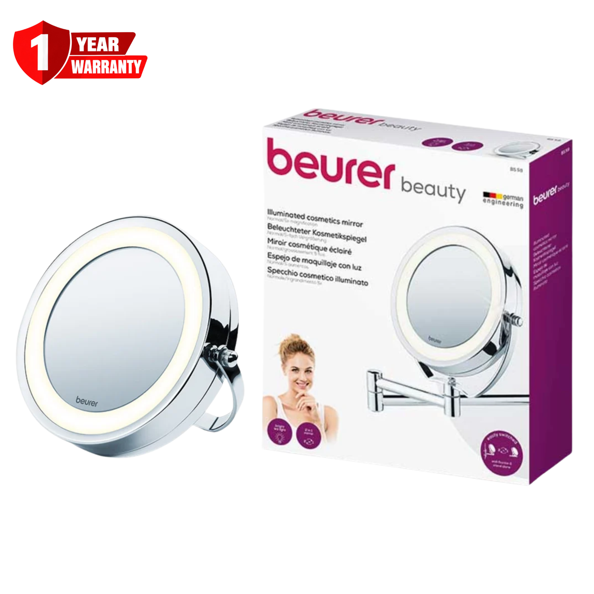 Beurer Illuminated Cosmetics Mirror 5X BS-59