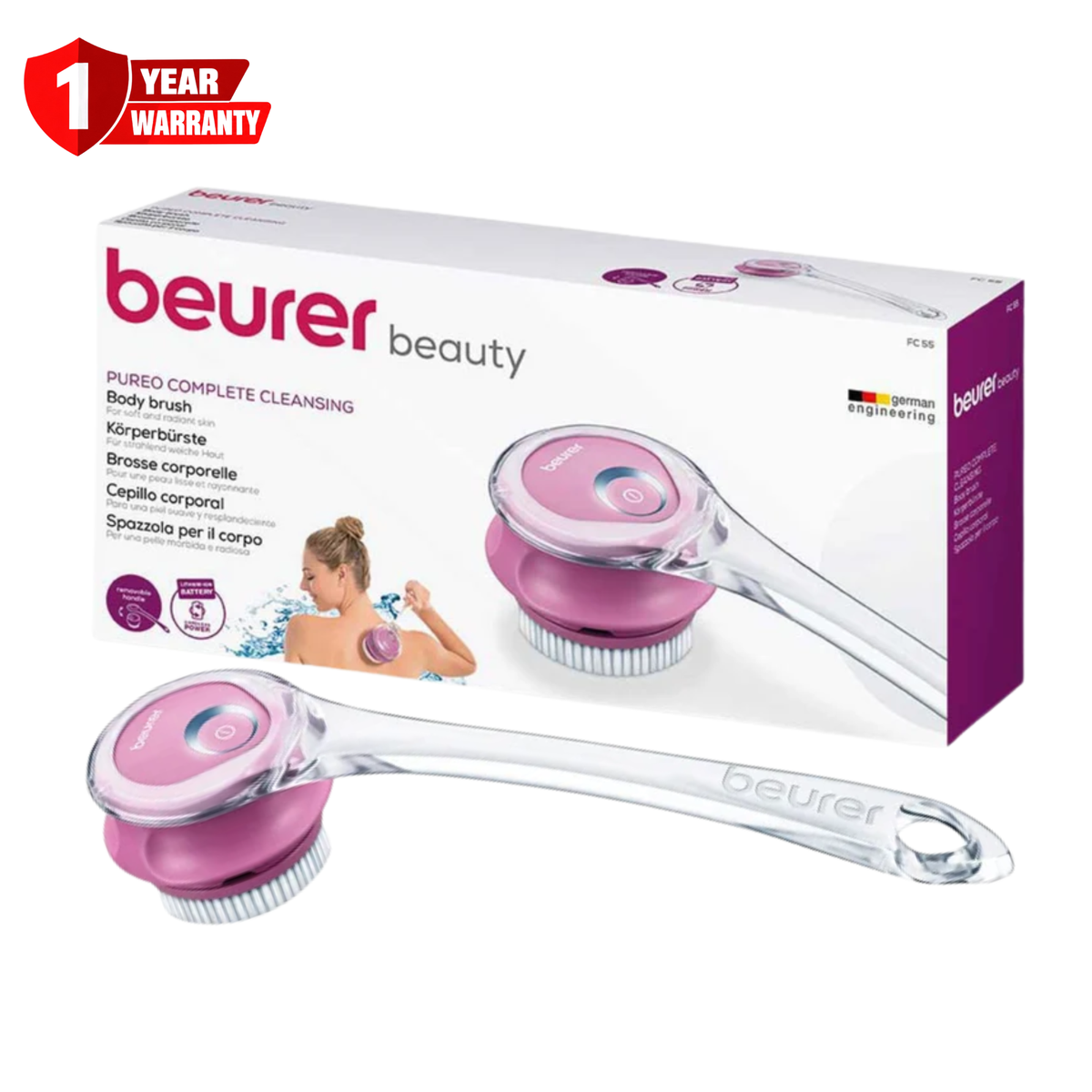 Beurer Pureo Complete Cleansing Body Brush FC-55