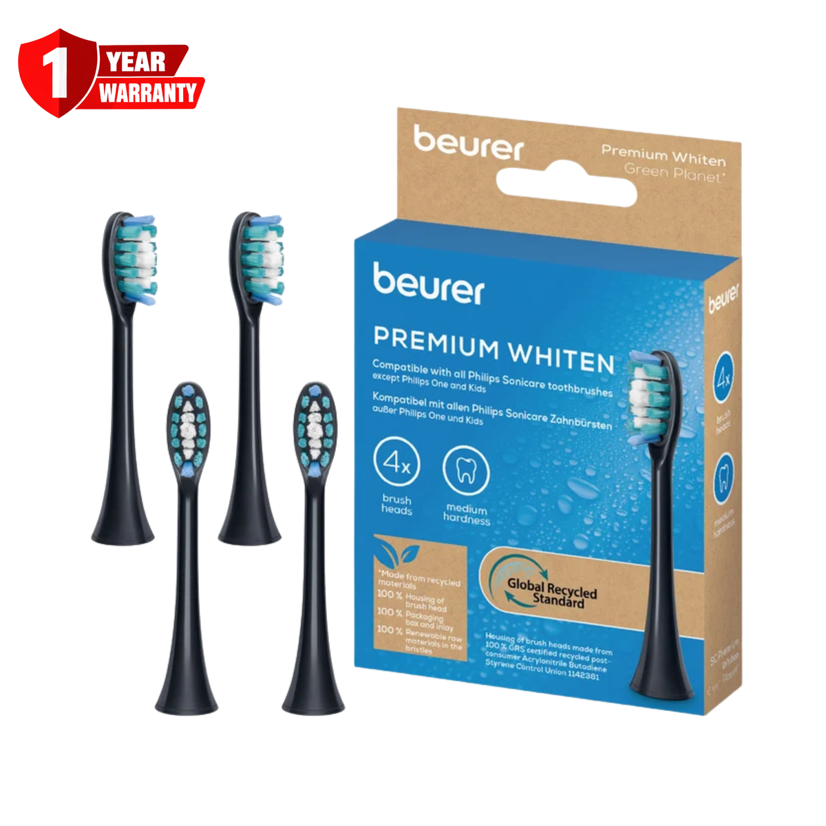 Beurer SC Premium Whiten 4x GP brush heads
