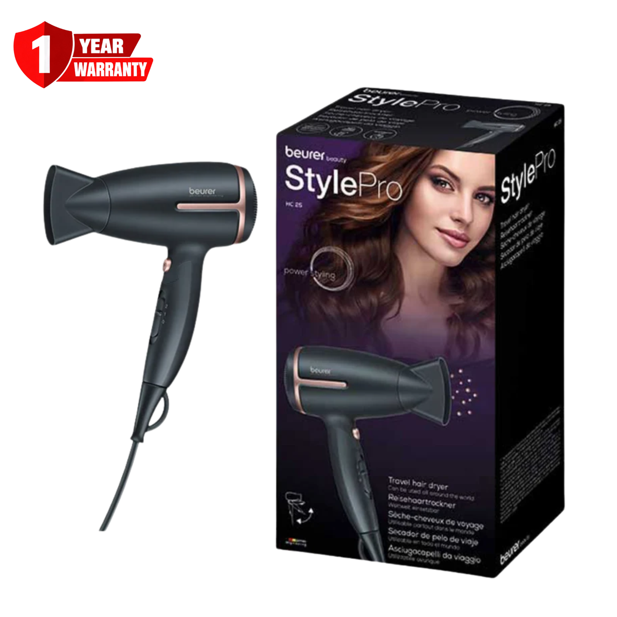 Beurer Style Pro Travel Hair Dryer HC-25