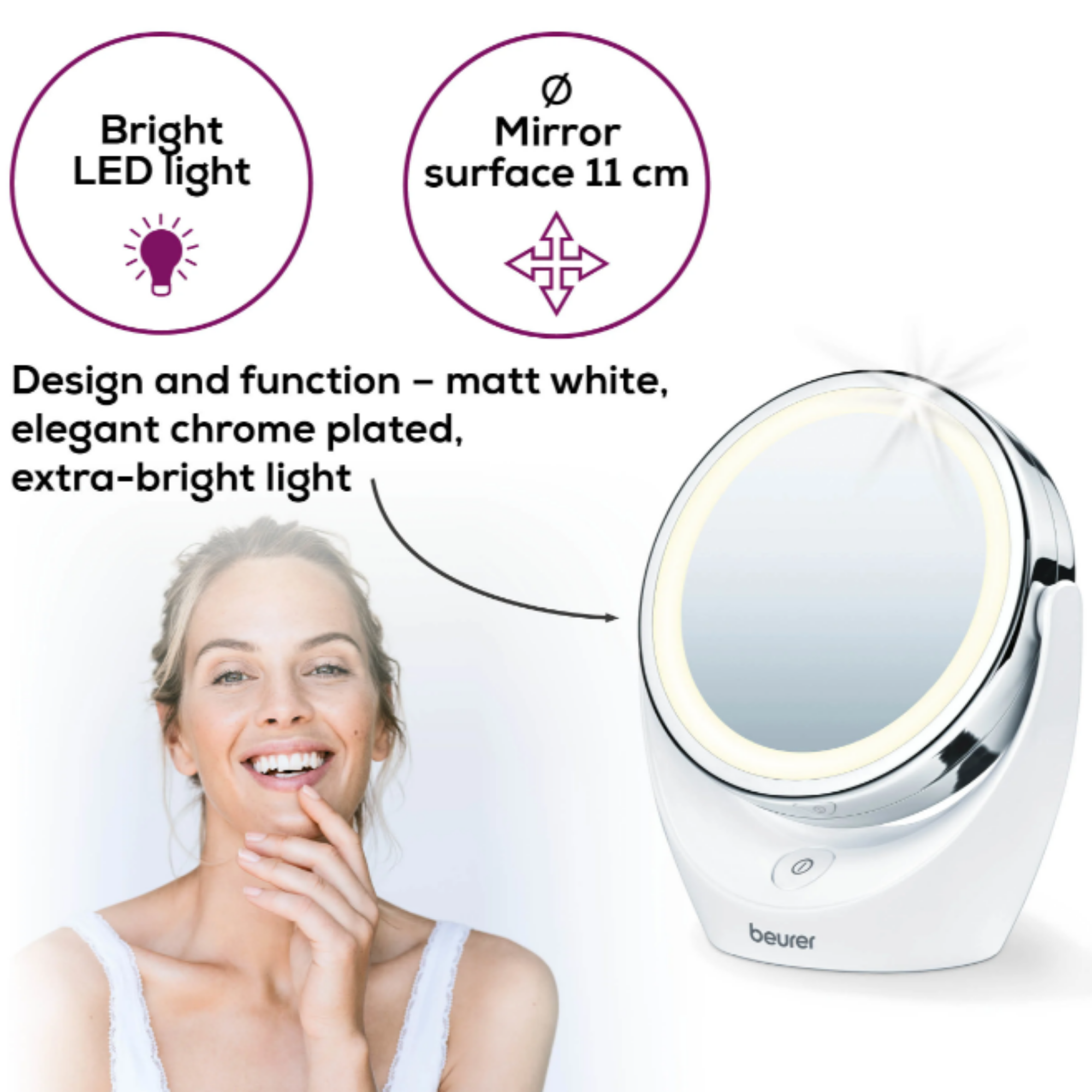Beurer Illuminated Cosmetics Mirror 5X BS-49