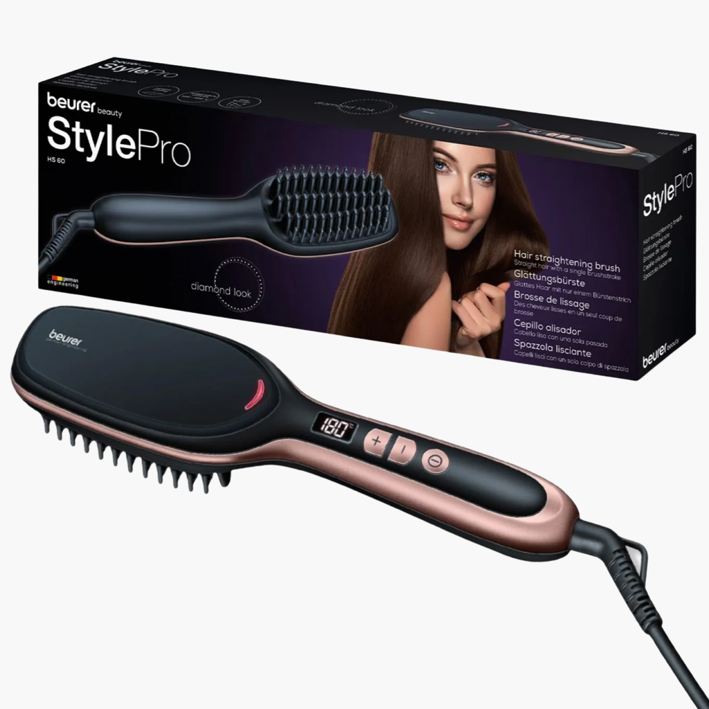 Beurer Style Pro Diamond Look Hair Straightening Brush HS-60 Box