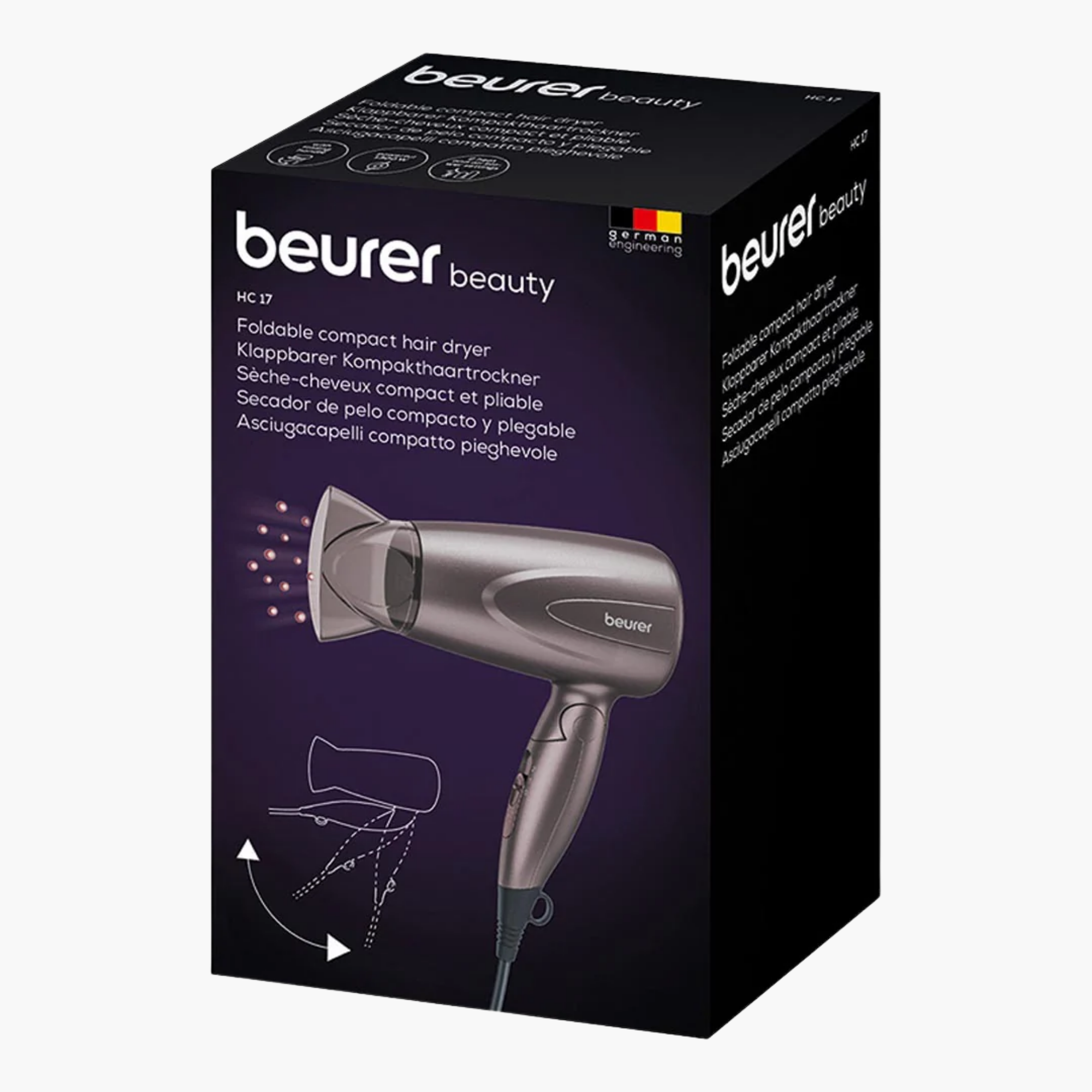 Beurer Style Pro Foldable Compact Hair Dryer HC-17 Box