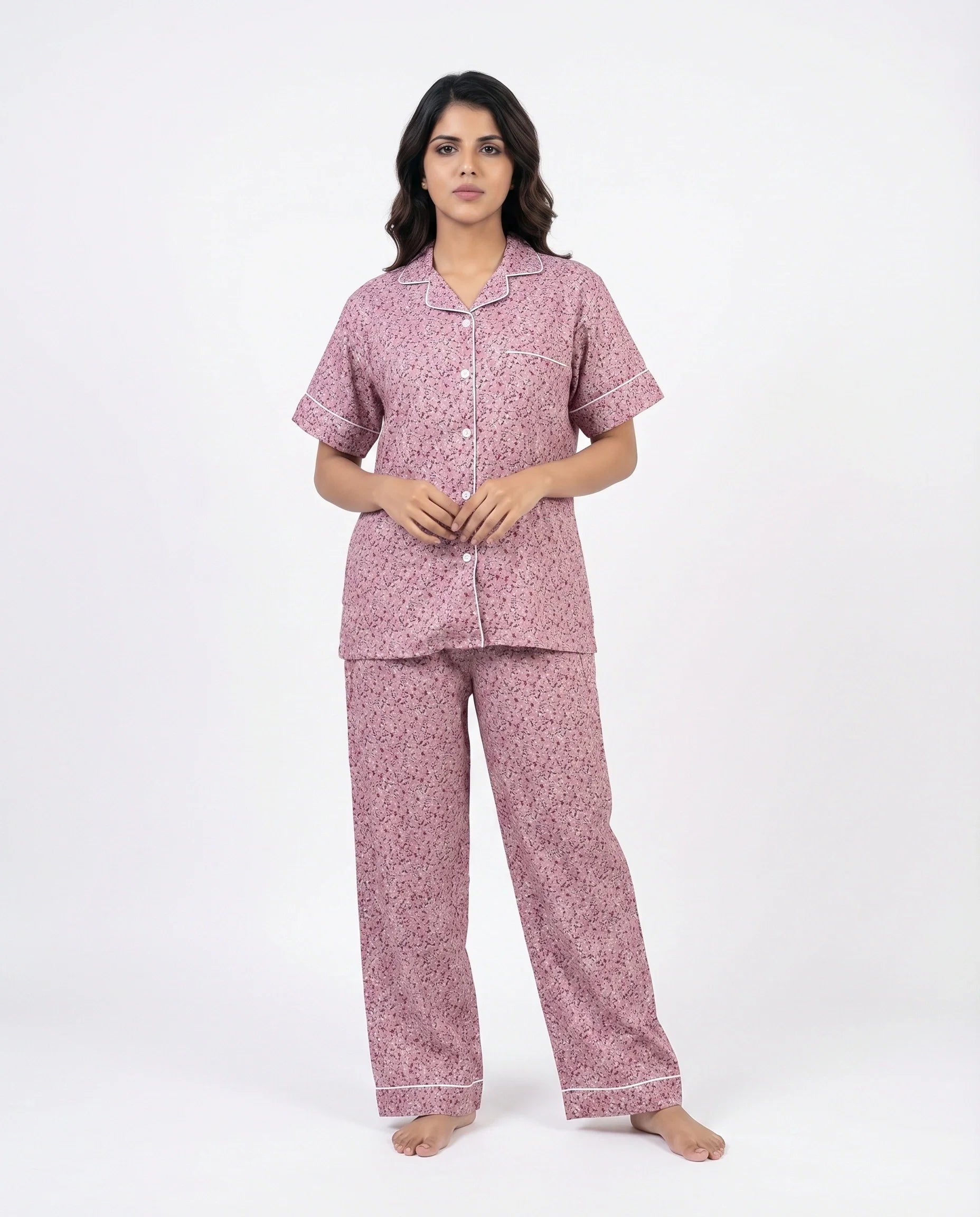 Sajiero Linen PJ Set Blush Affair