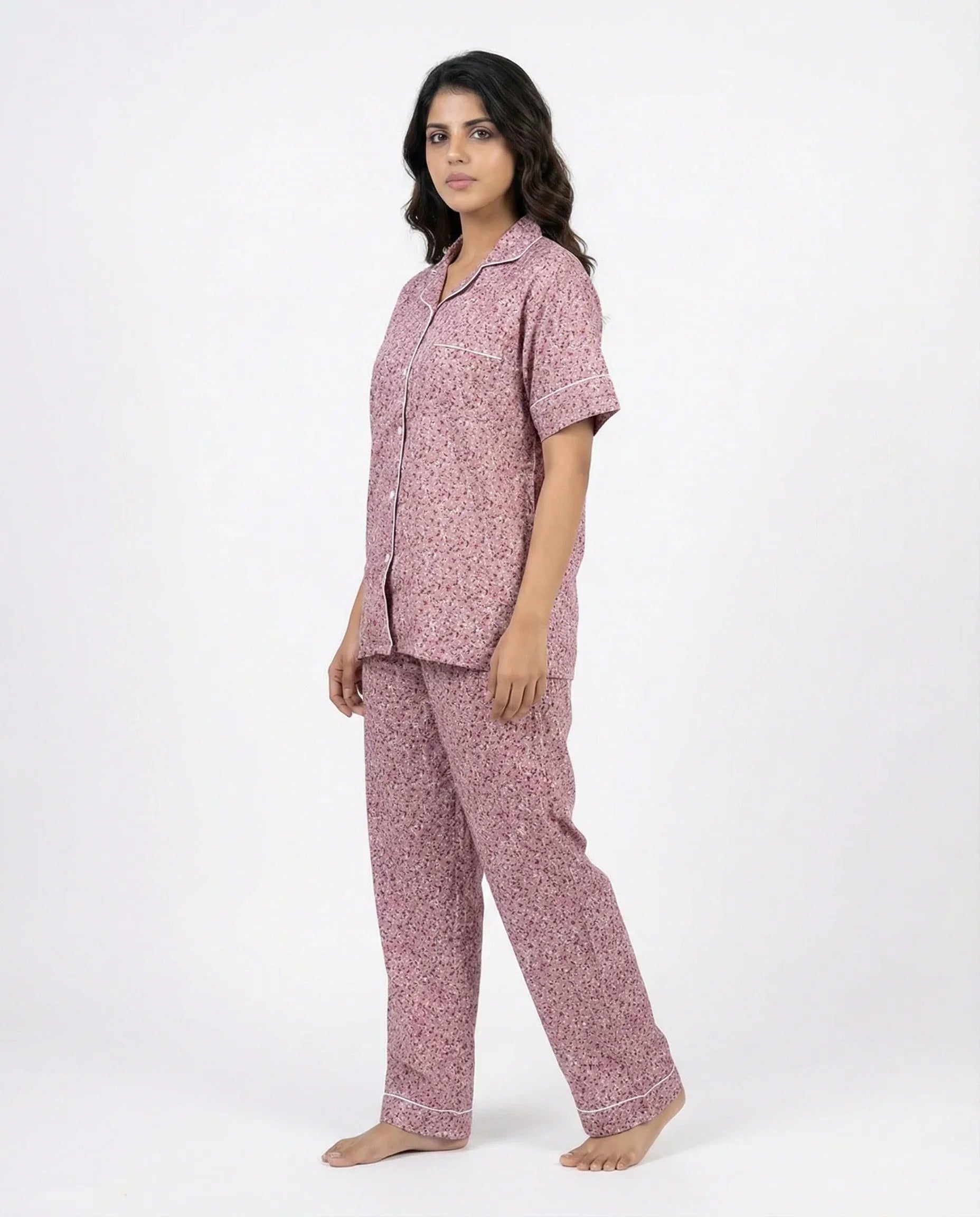 Sajiero Linen PJ Set Blush Affair