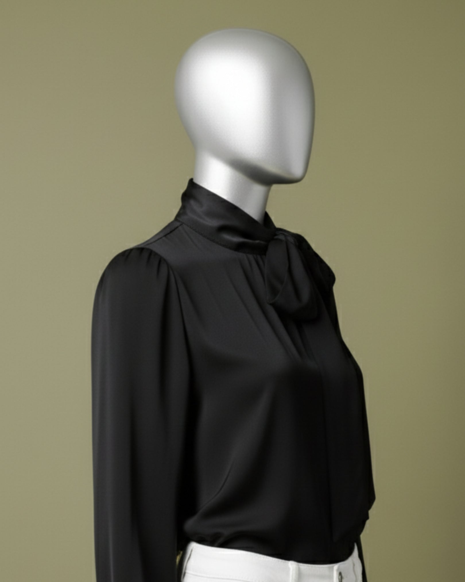 Loom Pakistan Bow Neck Top Black