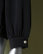 Loom Pakistan Bow Neck Top Black