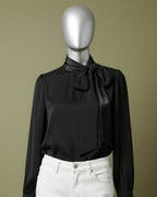 Loom Pakistan Bow Neck Top Black
