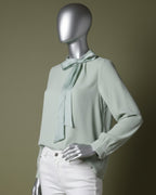 Loom Pakistan Bow Neck Top Mint Green